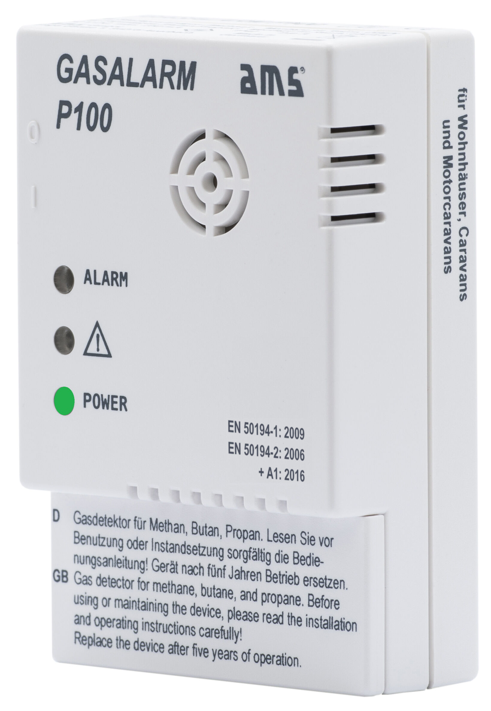 AMS Gas Alarm P100 Gasmelder 12V mit Schaltausgang AMS Gas Alarm P100 Gasmelder 12V mit Schaltausgang Detailansicht Bild 4 | EPS