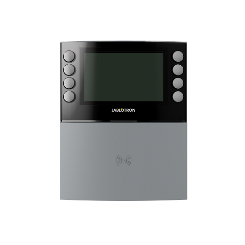JA-115E-GR Bus-Viersegmenttastatur mit Display und RFID-Leser - grau