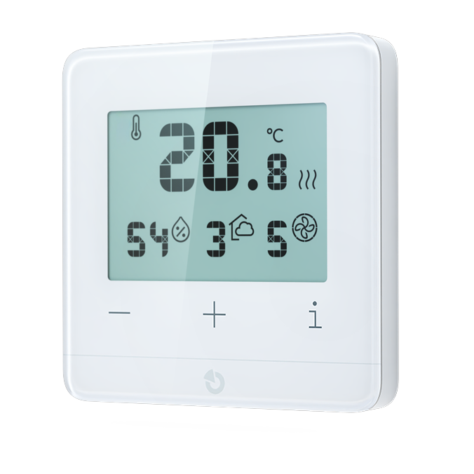 JB-112TP BUS-Raumthermostat mit CO2-Sensor Weiß