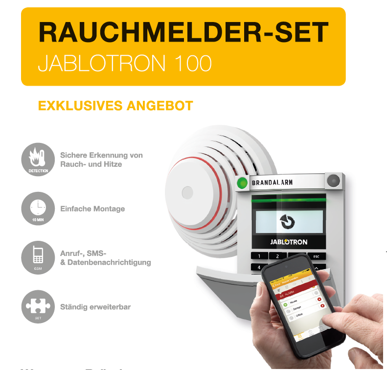 Jablotron JA-100Fire-A-Alarm-Kit-Alarmvernetzt Jablotron JA-100Fire-A-Alarm-Kit-Alarmvernetzt Detailansicht Bild 4 | EPS