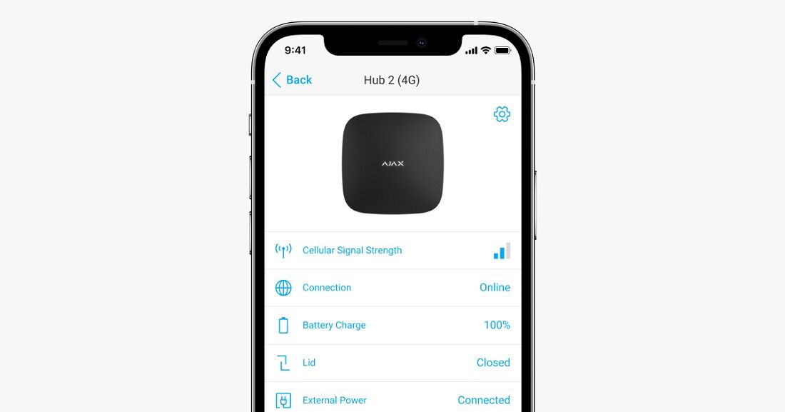 Ajax Hub 2 (4G) Jeweller Schwarz Ajax Hub 2 (4G) Jeweller Schwarz Detailansicht Bild 12 | EPS